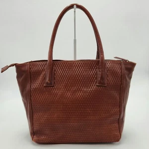 Floto Brown Leather Large Zip Tote Bag Handbag Handmade in Italy - Picture 1 of 19