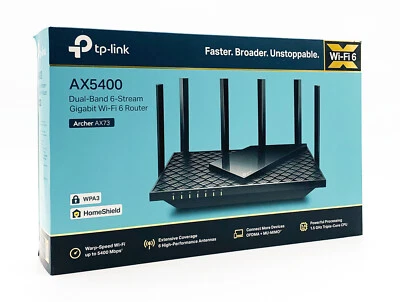 TP-Link Archer AX5400 Dual-Band 6 Stream Gigabit Wi-Fi 6 Router - Archer AX73 - Image 1 of 4