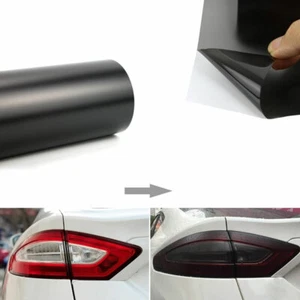 Dark Smoke Black Car Headlight Tint Wrap Tail Fog Light Vinyl Wrap Kit 1Mx30CM - Picture 1 of 12
