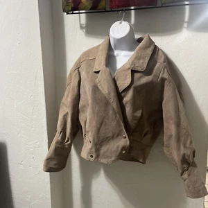 G-III Vintage beige Krokodilleder geknöpft Jacke, Taschen Größe M # 9 - Bild 1 von 17