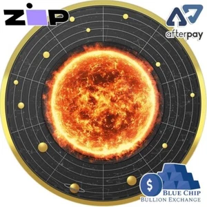 2021 500 CFA Francs Solar System The Sun 17.50g Silver Ruthenium Coin - Picture 1 of 4
