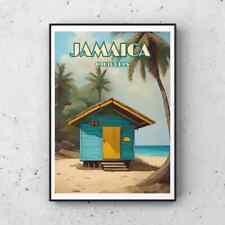 Jamaica travel poster print, Jamaica wall decor, retro, Jamaica art, gift