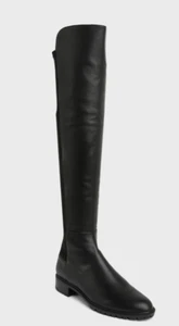 STUART WEITZMAN City Knee High Boot 5050 OTK Lug Sole Black Leather 38 7.5 B NEW - Picture 1 of 4