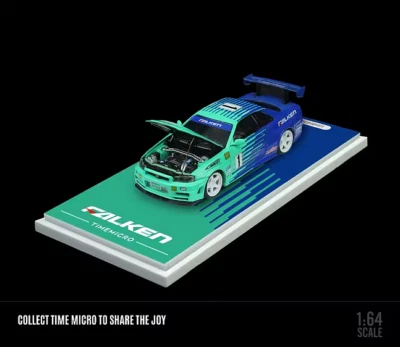 Time Mirco 1:64 GTR34 Falken Painting modello di auto da collezione  - Immagine 1 di 2