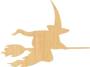Witch 4 Laser Cut Out Wood Shape Craft Supply - Woodcraft Cutout - Picture 1 of 1