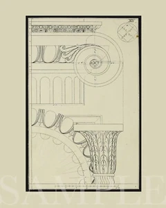 Vintage Technical Architecture Drawing Artwork Picture 8X10 New Art Print Old - Picture 1 of 3