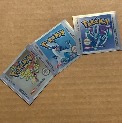 Pokemon Gold / Silver / Crystal EUR Replacement Label / Sticker Set Game Boy
