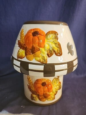 Lámpara Vela Otoño/Otoño Calabaza Pantalla Topper e Inferior 9 pulgadas de Alto Foto 1 de 4