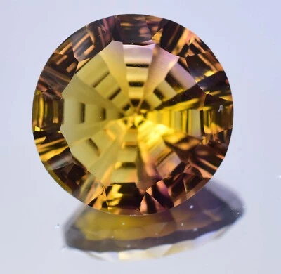 Flawless Natural Bi-Color Ametrine 20.60 Ct Round Certified Untreated Gemstone - Image 1 of 4