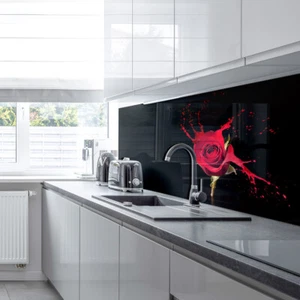 Premier Range Acrylic Splashbacks Paint Drip Rose and Accessories - Picture 1 of 5