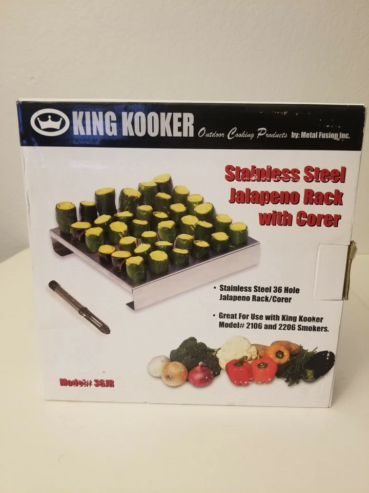 King Kooker 36JR Stainless-Steel 36-Hole Jalapeno Rack with Corer - Image 1 of 1