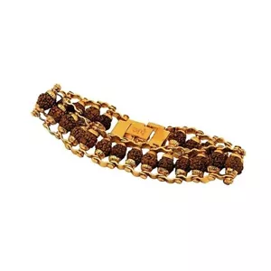 Bracciale Japam Rudraksha Da Uomo - 5 Mukhi Rudraksha - Bracciale Rudraksha Moderno - Foto 1 di 8