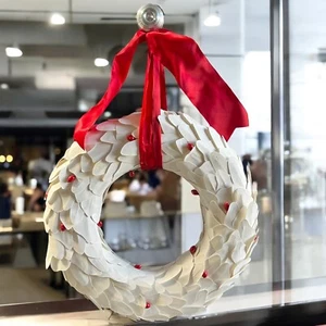 Starbucks Corona Foglia Bianca 18" Natale Vacanze Pubblicità Negozio Esposizione 2008 - Foto 1 di 9