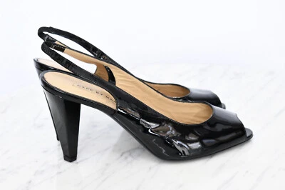 MARC by MARC JACOBS Italy Peep Toe Black Slingbacks Heels Pumps Womens Sz 37 - Image 1 of 4