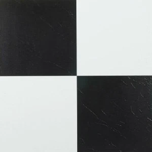 Tivoli schwarz weiß 12x12 selbstklebende Vinylbodenfliese - 45 Fliesen/45 qm Ft - Bild 1 von 3