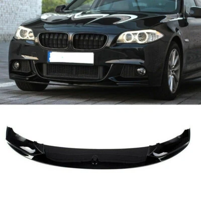 For 2011-2016 BMW F10 5 Series M Sport Bumper Gloss Black Front Lip Splitter ABS - Image 1 of 4