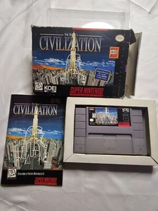 CIB Sid Meier's Civilization Super Nintendo SNES 1995 VERY RARE Complete!! - Picture 1 of 5