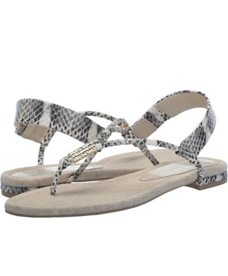 NWT Dolce Vita Bacey Black Gray Cream Snake Print Sandal Gold Hardware $69 8.5 - Image 1 of 4