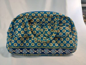Vera Bradley Riviera Blue Cargo Bag Blue and Yellow - Picture 1 of 8