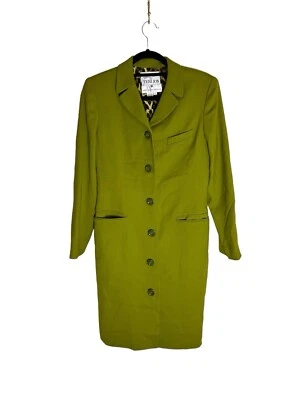 Ricky Freeman For Teri John Sacks Fifth Avenue Wool Peacoat In Green Size 6 - Image 1 of 4