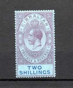 Gibraltar 1924 old 2 Shilling King George stamp (Michel 84) nice unused/MLH - Picture 1 of 2