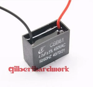 Condensador de arranque de condensador ventilador de techo CBB61 4UF 450V 5 piezas - Imagen 1 de 4