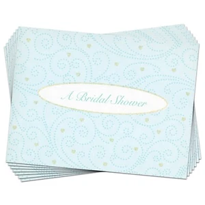 SET BESTEHEND AUS 10 AMERIKANISCHEN GRÜSSEN Bridal Shower Einladungskarten + Umschlägen, blau - Bild 1 von 5
