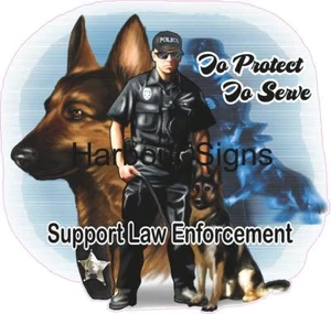 CALCOMANÍA DE APOYO PARA LA APLICACIÓN DE LA LEY (ELIGE TU TALLA) Policía K-9 Coche Camión Pegatina - Imagen 1 de 3