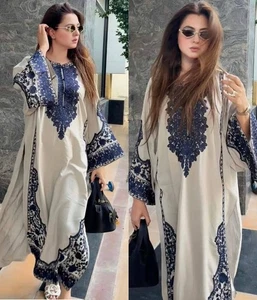 New Latest Faux Georgette Top And Palazzo With Dupatta For Function Wear - Picture 1 of 10