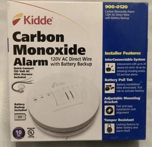 Kidde Carbon Monoxide Alarm 120 V Direct Wire Battery Backup 900-0120 OEM - Picture 1 of 5