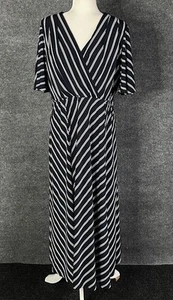 Lane Bryant Navy and White Midi Dress Size 14/16 BY4118 - Picture 1 of 11