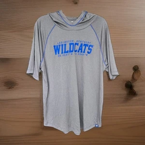 Kentucky Wildcats Fanatics Short-Sleeve Shirt w/ Hood Sz L Mens Gray Blue EUC - Picture 1 of 13