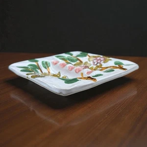 Hand Painted Italian Pottery Ashtray Floral Design Flower Dish Signed Italy - Picture 1 of 17