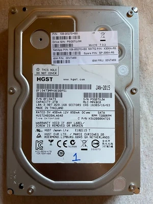 HGST Ultrastar HUS724020ALA640 2TB 7200RPM 3.5" SATA Enterprise Hard Drive - Image 1 of 2