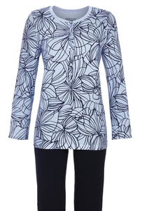 RINGELLA Damen Langarm Schlafanzug Größe XL/50 Pyjama blau 5511246-226 - Bild 1 von 7
