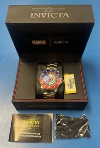 New Marvel Invicta Captain America 29682 44mm Men's Pro Diver Watch LE #385/3000 - Picture 1 of 3