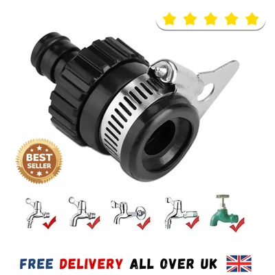 Universal Tap Connector To Garden Hose Pipe Mixer Kitchen Bath Tap Adapter UK - Image 1 of 4