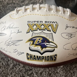 Autographed official superbowl 35 Ravens Team Football Reproduction - Picture 1 of 5