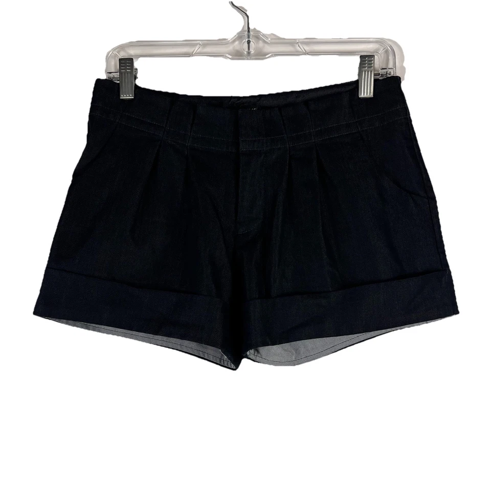 Pantalones cortos Mossimo para mujer talla 4 plisados cambray tiro bajo lavado oscuro elásticos Foto 1 de 4