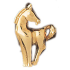 Pendentif charme cheval or 14 carats
