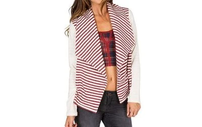  JAQUETA FEMININA ELEMENT UNDER THE STARS NOVA COM ETIQUETAS US$ 50 M listras frontais abertas naturais - Imagem 1 de 4