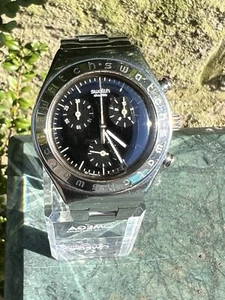 Reloj Swatch Irony 1999, cronógrafo de cuarzo de acero inoxidable hecho en Suiza. - Imagen 1 de 19