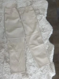 Mango Ecru leather effect high waist pant 12 NWOT - Picture 1 of 5