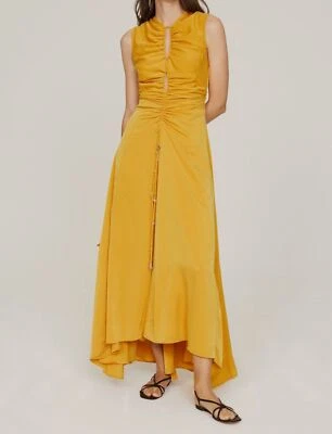 Vestido maxi feminino Altuzarra amarelo Kaya sem mangas recorte tamanho 34 $1595 - Imagem 1 de 3