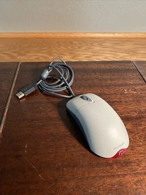 Microsoft White X802382-001 USB Optical Wheel Mouse Tested - Image 1 of 2