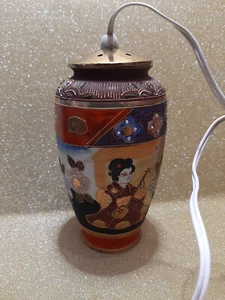 Original Alte China Satsuma Vasen Lampe Porzellan Handbemalt Edel Deko Licht Rar - Bild 1 von 9
