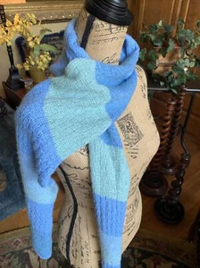 Columbia Mint Green Pale Blue Wool Blend 70” Scarf ~ Excellent Condition - Picture 1 of 12