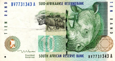 South Africa 10 Rand ND(1999) VF+ Banknote P-123b Prefix BV Mboweni Sig. - Image 1 of 2