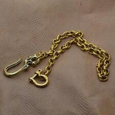 Men Key Chain Skull Horse Hoof Clasp Antique Golden Brass Wallet Chain