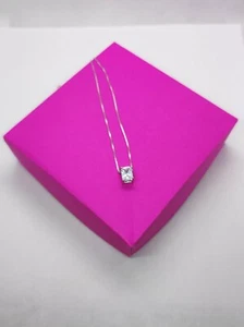 Punto luce donna in argento 925 + collana veneziana. punto luce taglio smeraldo - Foto 1 di 5
